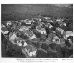 Luftaufnahme des Landeskrankenhauses und der Medizinischen Fakultät in Homburg