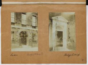 Bedford Place, London. Adelphi Buildings, London: Ansichten (aus: Skizzen- und Fotoalbum 26)