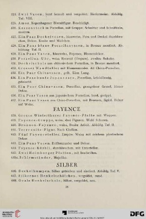 Fayence (Nr. 438-445a)