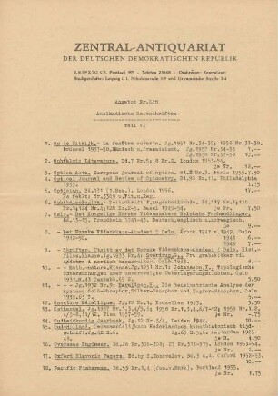 Nr. 448: Ausländische Zeitschriften Teil VI