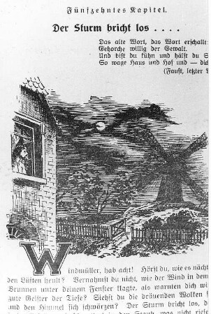 Dresden-Leutewitz. Leutewitzer Windmühle, Illustration aus: Der Windmüller von Leutewitz von Arno Hock, 1918