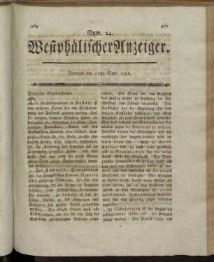 Num. 24. Freytags den 21ten Sept. 1798. - Num. 26. Freitags den 28ten Sept. 1798.