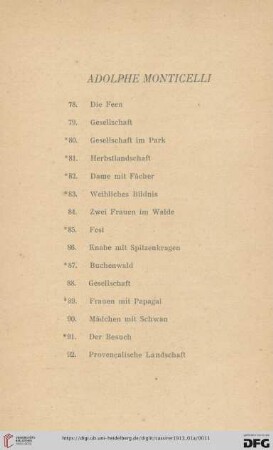 Adolphe Monticelli (Nr. 78-96)