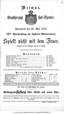 Spielt nicht mit dem Feuer