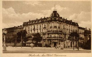 Postkartenalbum. "Karlsruhe: Am Hotel Germania". Hotel Germania