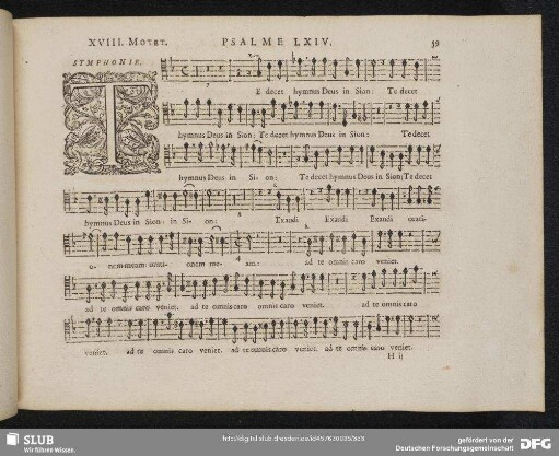 XVIII. Te decet hymnus Deus in Sion