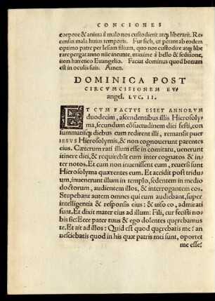 Dominica Post Circumcisionem Evangel. Luc. II.