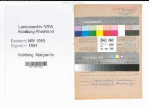 Entnazifizierung Margarete Vahlsing , geb. 26.07.1888 ()