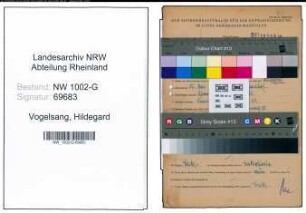 Entnazifizierung Hildegard Vogelsang, geb. 15.05.1901 (Schneiderin)