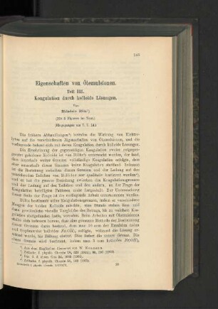 Eigenschaften von Ölemulsionen. Teil III. Koagulation durch kolloide Lösungen.