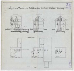 Technische Zeichnung : Projekt zum Neubau einer Mühlenanlage für Herrn C. Franz, Laubsdorf