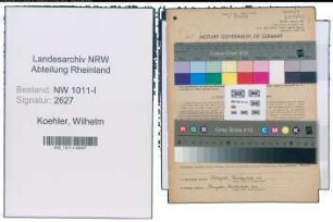 Entnazifizierung Wilhelm Koehler , geb. 22.03.1883 (Geschaeftsinhaber)