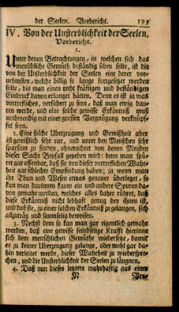 IV. Von der Unsterblichkeit der Seelen