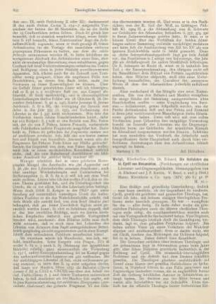 656-657 [Rezension] Weigl, Eduard, Die Heilslehre des hl. Cyrill von Alexandrien. V. Band