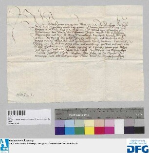Markgraf Friedrich von Brandenburg stellt der Stadt Nürnberg Quittung aus über 250 fl. Leibgeding.