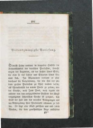Vierundzwanzigste Vorlesung