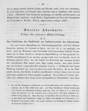 Zweiter Abschnitt. Ueber die äussere Einrichtung.