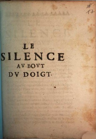 Le silence au bout du doigt