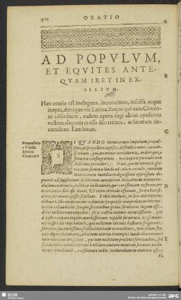 Ad Populum, Et Equites Antequam Iret In Exsilium