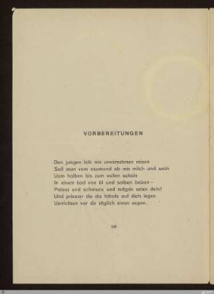 Vorbereitungen : [SW III: keine Sigle]; [SW III, S. 80/142]