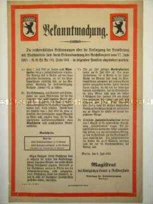 Maueranschlag: Bekanntmachung einer Änderungsbestimmung über die Abgabe von Waschmitteln