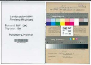 Entnazifizierung Heinrich Hakenberg , geb. 27.11.1898 ()