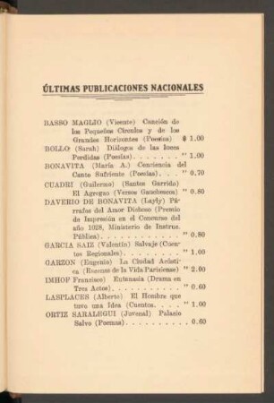 Últimas publicaciones nacionales
