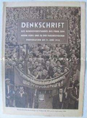 Sonderdruck des FDGB zum "Neuen Kurs" der Parteiführung nach dem 17. Juni 1953
