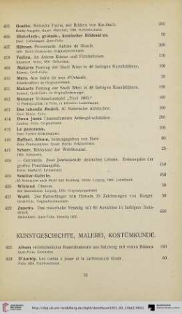 Kunstgeschichte, Malerei, Kostümkunde (Nr. 423-455)