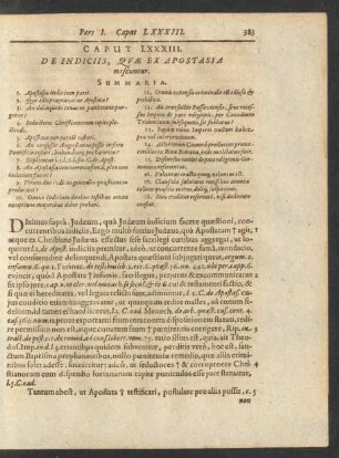 Caput LXXXIII. De Indiciis, Quae Ex Apostasia nascuntur.