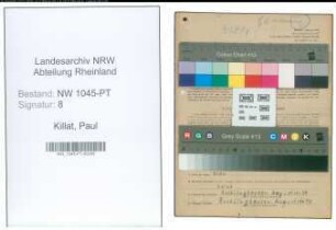 Entnazifizierung Paul Killat , geb. 08.12.1896 (Postbeamter)