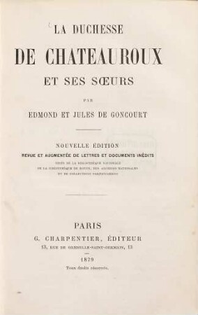 La duchesse de Chateauroux et ses soeurs