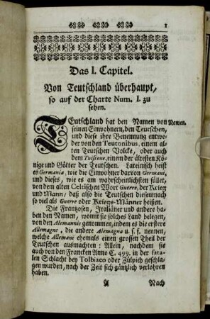 Das I. Capitel. Von Teutschland überhaupt