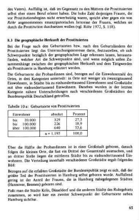 8.3 Geographische Herkunft von Prostituierten