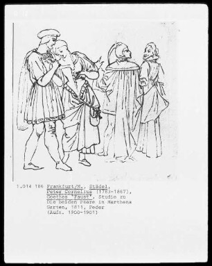 Bilder zu Goethes "Faust" (Folge von 12 Blättern) — Studie zu "Spaziergang in Marthes Garten"