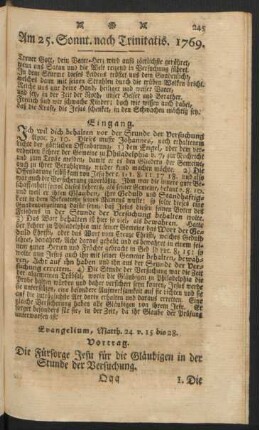 Am 25. Sonnt. nach Trinitatis. 1769