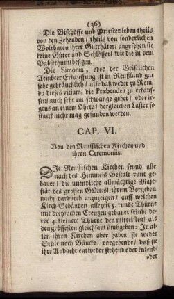 Cap. VI. Von den Reussischen Kirchen und ihren Ceremoniis