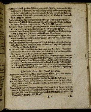 Libri Miscellanei Fut. Nund. prodituri.