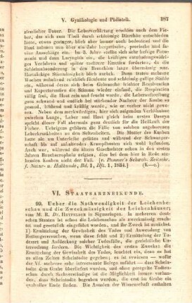 VI. Staatsarzneikunde.