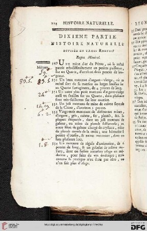 Dixième partie: Histoire naturelle divisée en trois regnes
