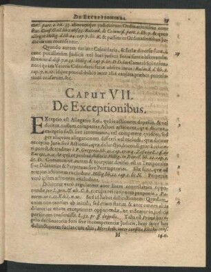 Caput VII. De Exceptionibus.