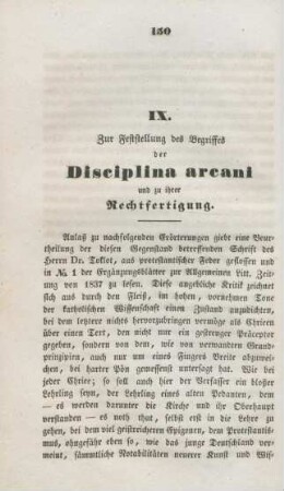 150-178 Zur Feststellung des Begriffes der Discpilina arcani und zu ihrer Rechtfertigung