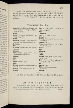 545-546, Veränderte Adressen, Mitteilungen etc.