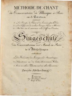 Méthode de chant du Conservatoire de Musique à Paris : en 3 parties ..., 2. Solmisationen aus den besten ältern u. neuern Werken