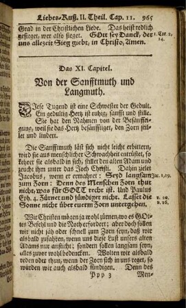 Das XI. Capitel. Von de Sanfftmuth und Langmuth. - Das XIII. Capitel. Von der Barmhertzigkeit.
