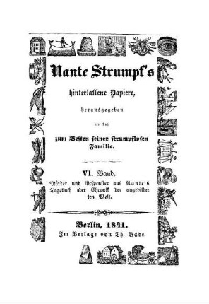 6: Mörder und Gespenster aus Nante's Tagebuch : oder Chronik der ungebildeten Welt