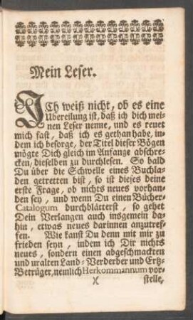 Mein Leser.