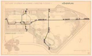 Volkspark: Lageplan, Höhenplan 1:1000