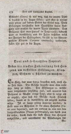 Drei und sechszigstes Kapitel: Ueber die trockne Zubereitung des Herzens [...]