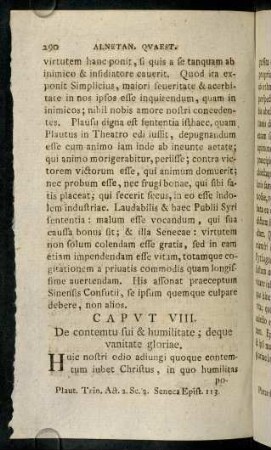 290-301, Caput VIII. De contemtu sui & humilitate; deque vanitate gloriae.
